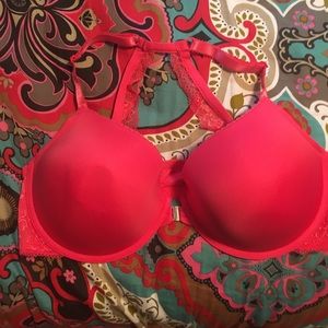 Hot Pink Push-up Razor Back Bra